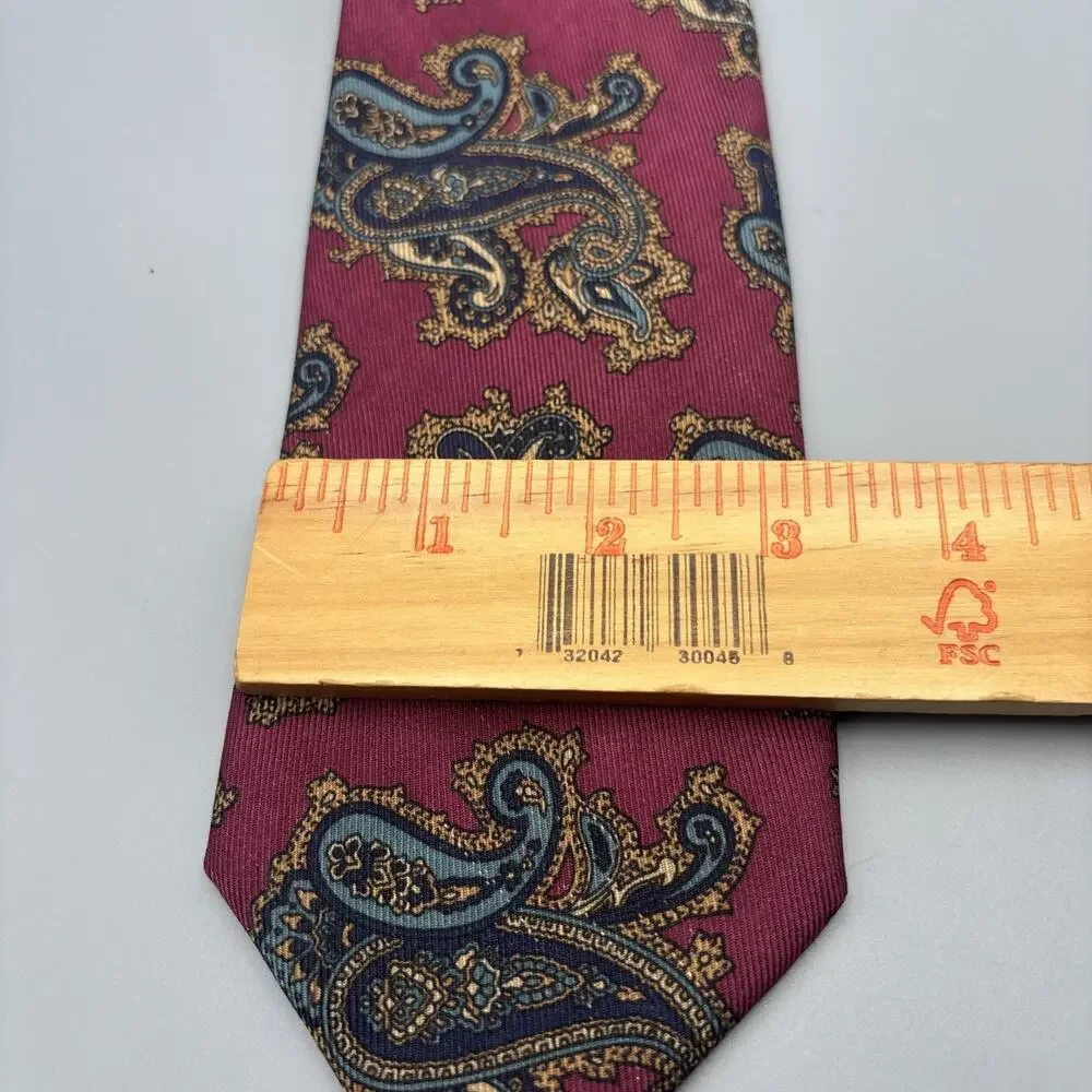 Robert Talbott Studio Nordstrom Men’s Neck Tie Silk Paisley Red USA